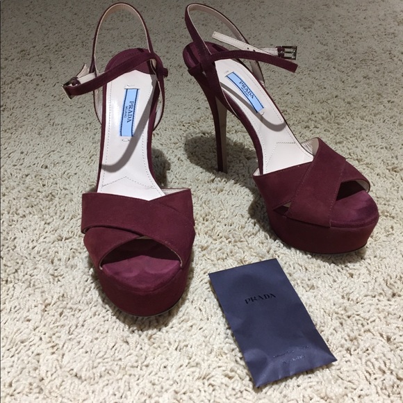 Prada Calzature Donna Platform Heels 37.5 perfect fall color - Picture 2 of 9